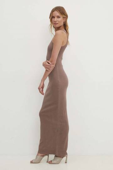 Платье Answear Lab цвет коричневый maxi облегающая Платье Answear Lab цвет коричневый maxi облегающая