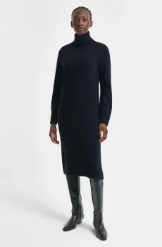 Женское темно-синее шерстяное платье DETAIL TURTLENECK DRESS Синий L Gant 4502089