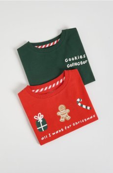 Reserved - Бавовняна кофта з довгим рукавом, набір з 2 - червоний - 589FJ-33X