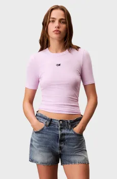 Женская сиреневая футболка A- Modal Rib Сиреневый S Calvin Klein Jeans LV044C901G