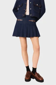 Женская темно-синяя джинсовая юбка Синий 38 MAJE MFPJU01542_Navy