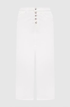 Белая джинсовая юбка миди
