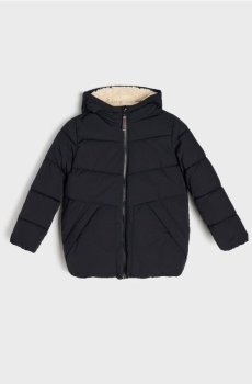 Куртка puffer з капюшоном і світловідбивними елементами - чорний