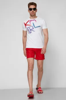 Мужские красные плавательные шорты Красный XXL Karl Lagerfeld KL21MBM03;RED
