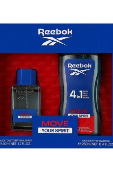 Парфюмированный набор мужской Reebok Move Your Spirit (туалетная вода, 50 мл + гель для душа, 250 мл)