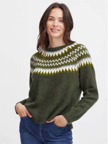Fransa Светр 20612945 Зелений Regular Fit Fransa Светр 20612945 Зелений Regular Fit