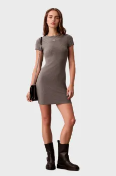 Женское серое платье CONTOUR RIB MINI Серый M Calvin Klein Jeans LV047B266G