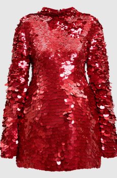 Красное платье TEFRITE с пайетками