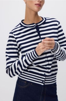 Reserved - Кардиган у смужку - темно-синій - 216HI-59X