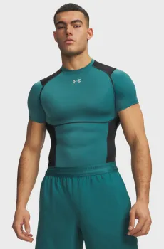 Мужская зеленая футболка UA HG Elite Comp SS Зеленый XL Under Armour 6015382-338
