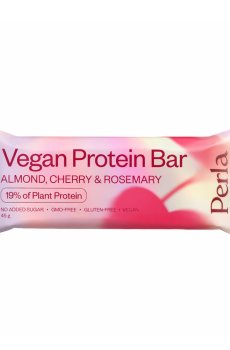 Батончик протеиновый Perla Helsa Almond, Cherry&Rosemary Vegan Protein Bar с миндалем, вишней и розмарином в белой глазури, 45 г