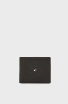 Мужской черный кожаный кошелек FLAG MINI Черный ONESIZE Tommy Hilfiger AM0AM14252