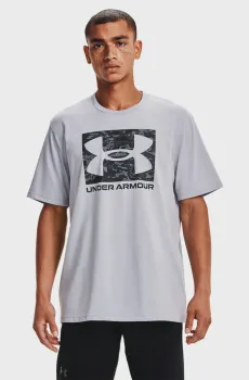 Мужская серая футболка UA ABC CAMO BOXED LOGO SS Серый S Under Armour 1361673-011