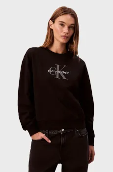 Женский черный свитшот MONOLOGO Черный S Calvin Klein Jeans LV047B234G