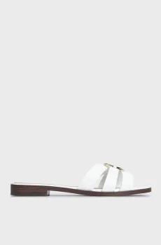 Женские белые кожаные слайдеры SYMO Белый 36 Guess FLJSYMLEA03