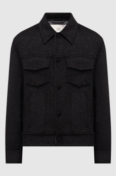 Серая куртка из шерсти и шелка