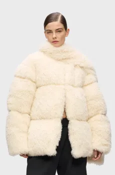 Женская белая шуба studio faux fur Белый XS Karl Lagerfeld A4W15065