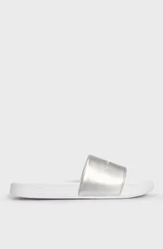 Женские серебристые слайдеры METALLIC Серебряный 37 Tommy Hilfiger FW0FW06834
