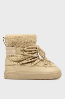 Женские бежевые луноходы FAUX SHEARLING SNOWBOOT Бежевый 40 Tommy Hilfiger FW0FW08788