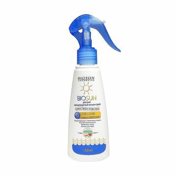 Детский солнцезащитный лосьон-спрей Bioton Cosmetics Biosun, SPF 45, 150 мл Детский солнцезащитный лосьон-спрей Bioton Cosmetics Biosun, SPF 45, 150 мл