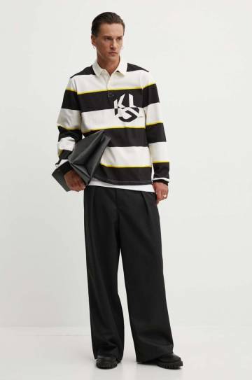 Хлопковый лонгслив Karl Lagerfeld Jeans узорный 245D1605 Хлопковый лонгслив Karl Lagerfeld Jeans узорный 245D1605