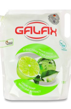 Антибактериальное жидкое мыло Galax с экстрактом лайма, 1.5 кг (дойпак)
