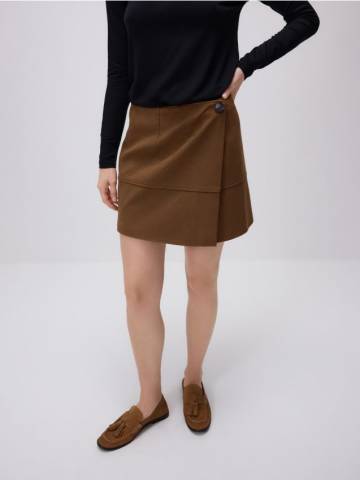 Reserved - Мініспідниця зі штучної замші - золотисто-коричневий - 695EH-82X