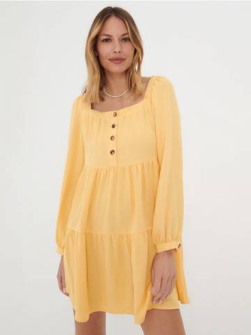 Сукня міні babydoll - пшеничний