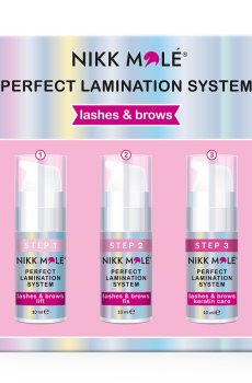 Уценка! Набор для ламинирования ресниц и бровей Nikk Mole Perfect Lamination (Step 1, 10 мл + Step 2, 10 мл + Step 3, 10 мл)