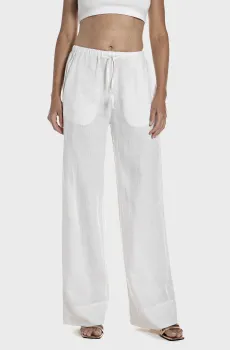 Женские белые льняные брюки Белый M Replay W8131A.000.85574G