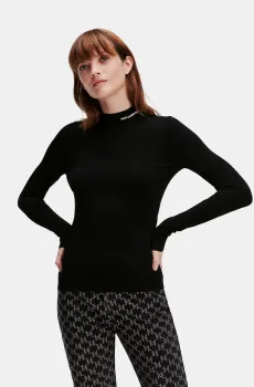 Женский черный гольф CLASSIC TURTLE NECK Черный XS Karl Lagerfeld A1W18006