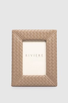 Коричневая кожаная фоторамка Nora с плетением