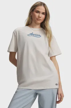 Женская белая футболка UA W RIVAL WM GRAPHIC S Белый XS Under Armour 6013643-110