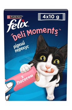 Лакомство для взрослых кошек Felix Вкусные моменты, с лососем, 4*10 г