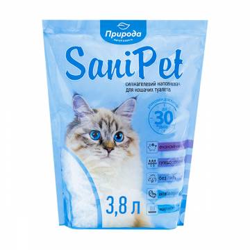 Силикагелевый наполнитель туалетов для кошек Природа Sani Pet, 3.8 л Силикагелевый наполнитель туалетов для кошек Природа Sani Pet, 3.8 л