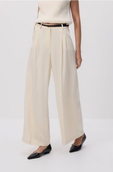 Reserved - Широкі штани - кремовий - 759JL-01X