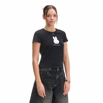 Cropp - Футболка з аплікацією Miffy - чорний Cropp - Футболка з аплікацією Miffy - чорний
