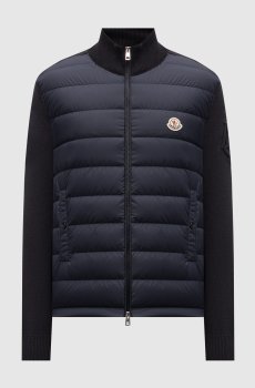 Синяя комбинированная куртка с логотипом