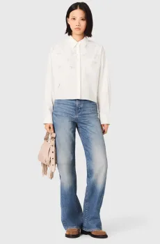 Женская белая рубашка Белый 38 MAJE MFPCM00713_White