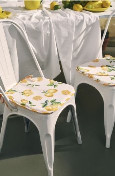 Подушки на стілець з мотивом лимонів, 2 шт. - жовтий