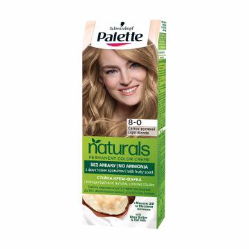 Безаммиачная краска для волос Palette Naturals Permanent Color Creme, 8-0 Светло-русый, 110 мл Безаммиачная краска для волос Palette Naturals Permanent Color Creme, 8-0 Светло-русый, 110 мл