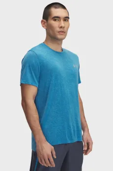 Мужская голубая футболка UA LAUNCH CAMO SHORTSLEEVE Голубой S Under Armour 1386681-452