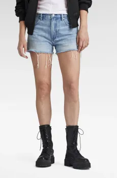 Женские голубые джинсовые шорты True Short raw edge Голубой 28 G-Star RAW D24376,D536