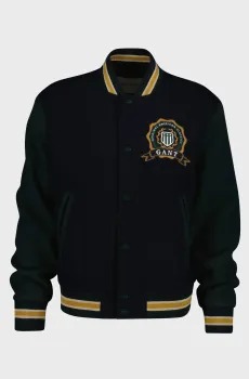 Мужской темно-синий шерстяной бомбер VARSITY Синий M Gant 7006549