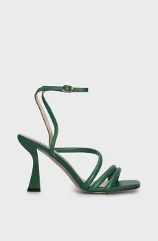 Женские зеленые кожаные босоножки Roseville Зеленый 40 PRPY PRSLT2431W
