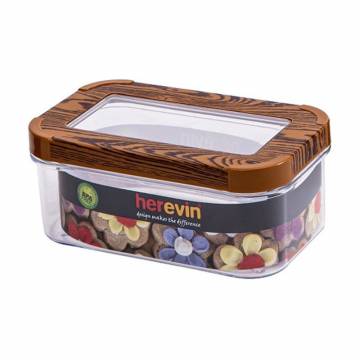 Контейнер Herevin Wood Transparent Lid с крышкой, прямоугольный, 600 мл (161211-003) Контейнер Herevin Wood Transparent Lid с крышкой, прямоугольный, 600 мл (161211-003)