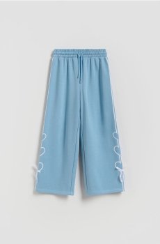 Reserved - Трикотажні штани з бантиками - світло-бірюзовий - 117HN-60X