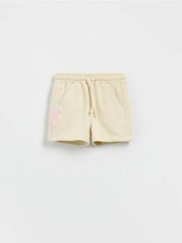 Reserved - Бавовняні шорти з вишивкою - світло-жовтий - 735EX-10X