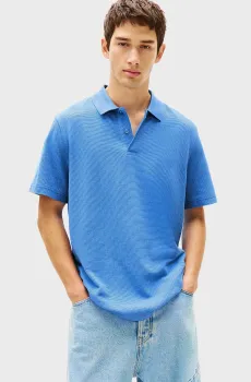 Мужское голубое поло REG WAFFLE Голубой XL Tommy Jeans DM0DM22703