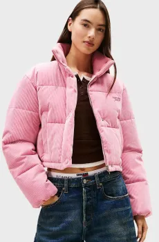 Женская розовая вельветовая куртка CORD Розовый M Tommy Jeans DW0DW21658